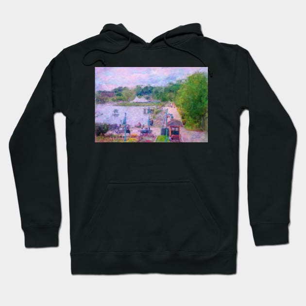 Burlington Lake Champlain Waterfront, Vermont USA Impressionist Painting Hoodie by BonBonBunny